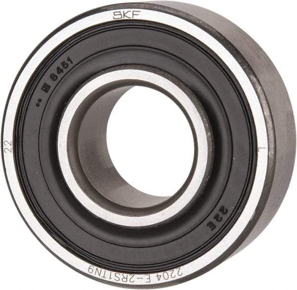 SKF - 17mm Bore Diam, 47mm OD, Double Seal Self Aligning Radial Ball Bearing - 19mm Wide, 2 Rows, Round Bore, 798 Lb Static Capacity, 3,280 Lb Dynamic Capacity - Caliber Tooling