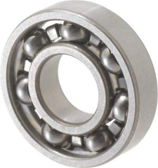 SKF - 3/8" Bore Diam, 7/8" OD, Open Deep Groove Radial Ball Bearing - 7/32" Wide, 1 Row, Round Bore, 301 Lb Static Capacity, 746 Lb Dynamic Capacity - Caliber Tooling