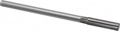 Made in USA - 1/2" Carbide-Tipped 6 Flute Chucking Reamer - Straight Flute, 2" Straight Shank, 2" Flute Length, 8" OAL - Caliber Tooling