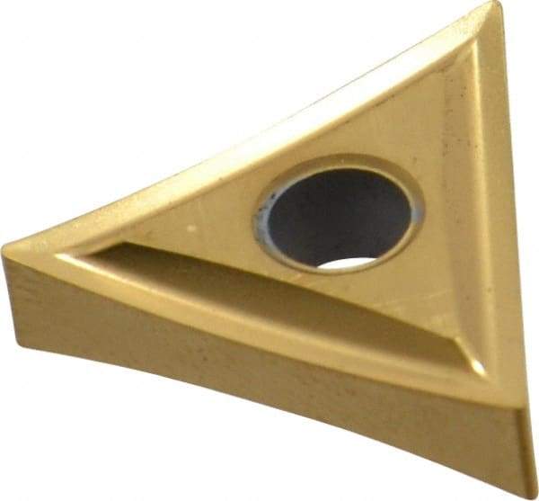 Interstate - TNMP431 Grade TCN55 Carbide Turning Insert - TiN Finish, 60° Triangle, 1/2" Inscr Circle, 3/16" Thick, 1/64" Corner Radius - Caliber Tooling