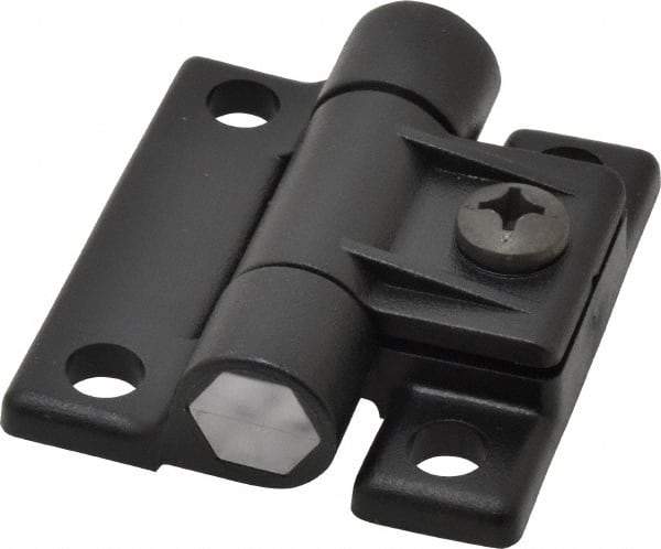 80/20 Inc. - 2-1/2" Long x 2-1/4" Wide x 0.77" Thick, Adjustable Hinge - Black Acetal - Caliber Tooling