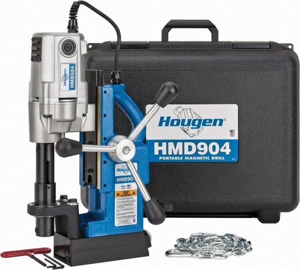 Hougen - 3/4" Chuck, 2" Travel, Portable Magnetic Drill Press - 450 RPM, 9 Amps, 1035 Watts, 115 Volts - Caliber Tooling