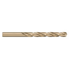 Jobber Length Drill Bit: 0.4844″ Dia, 135 °, Cobalt Bright/Uncoated, 5.875″ OAL, Right Hand Cut, Spiral Flute, Straight-Cylindrical Shank