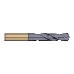 Screw Machine Length Drill Bit: 0.348″ Dia, 135 °, Cobalt AlTiN Finish, Right Hand Cut, Spiral Flute, Straight-Cylindrical Shank