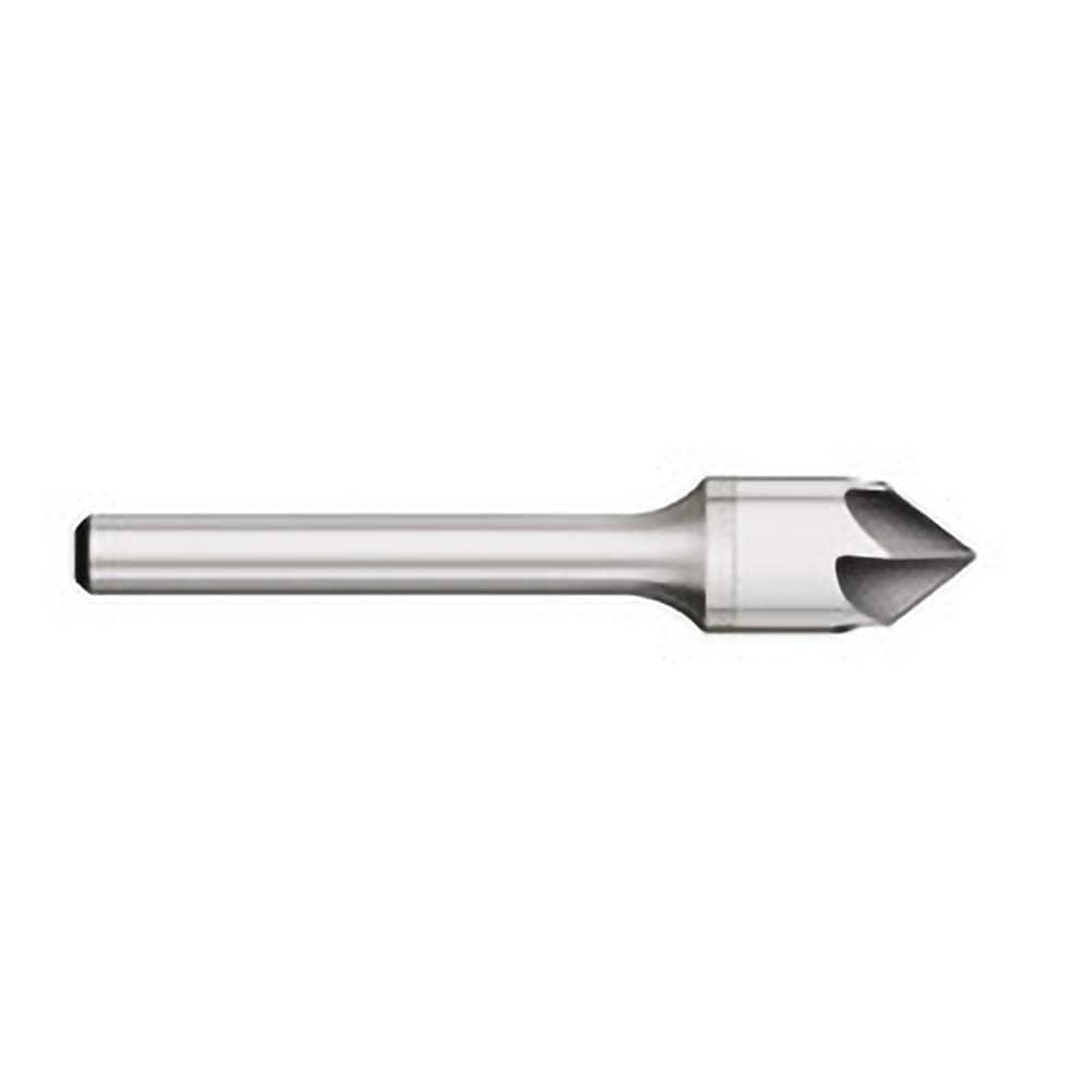 Titan USA - Countersinks; Head Diameter (Inch): 1/8 ; Head Diameter (Decimal Inch): 0.1250 ; Number of Flutes: 6 ; Included Angle: 60 ; Countersink Material: Solid Carbide ; Countersink Finish/Coating: Uncoated - Exact Industrial Supply