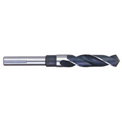 Reduced Shank Drill Bit: 9/16'' Dia, 1/2'' Shank Dia, 118  ™, High Speed Steel 6'' OAL, 3'' Flute Length, Bright/Uncoated Finish, Reduced with Flat Shank, Series 620