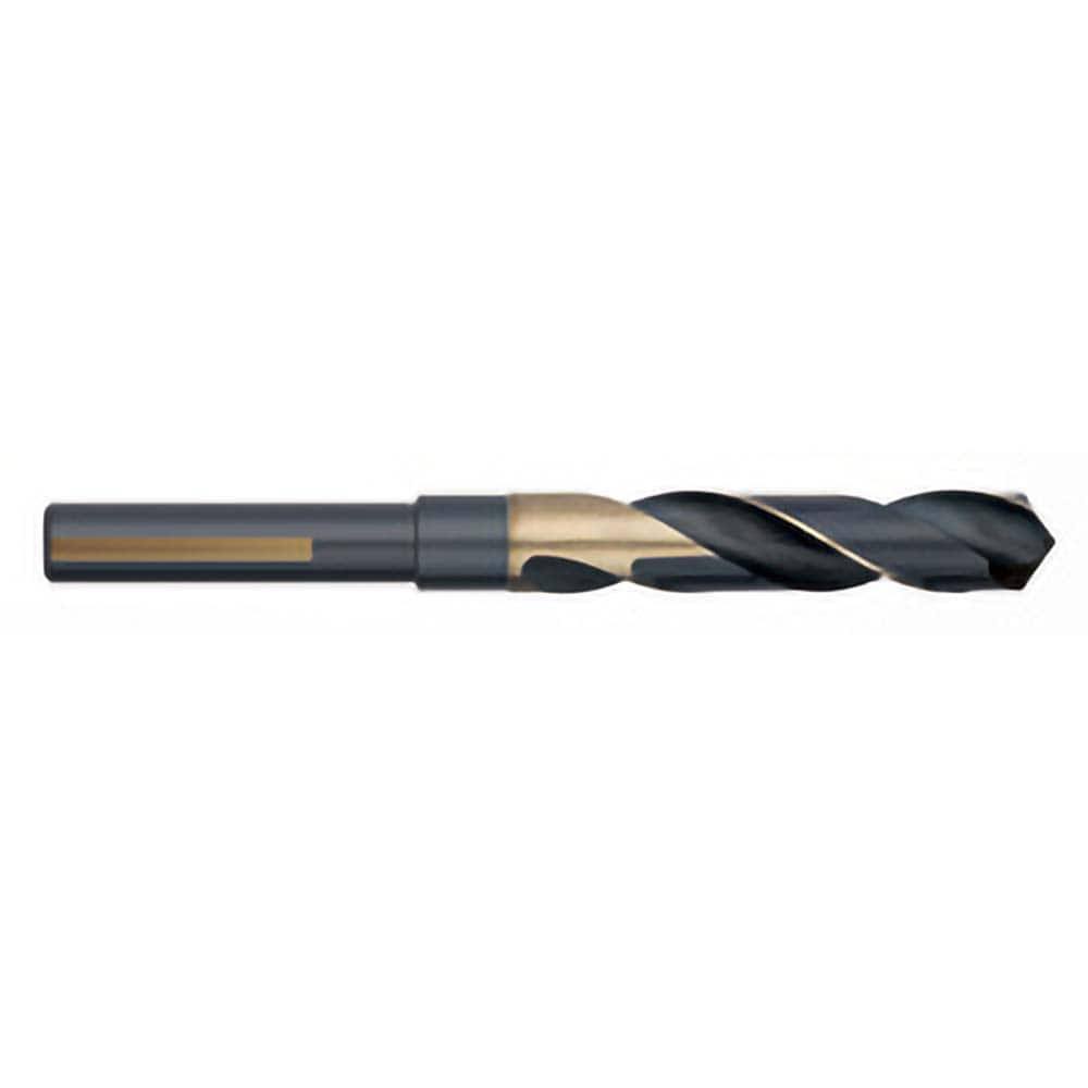 Titan USA - 3/4" 118° 1/2" Shank Black Oxide/Gold Finish High Speed Steel Silver & Deming Reduced Shank Drill Bit - Exact Industrial Supply