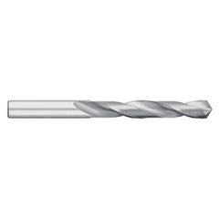 Jobber Length Drill Bit: 0.189″ Dia, 118 °, Solid Carbide Bright/Uncoated, Right Hand Cut, Spiral Flute, Straight-Cylindrical Shank