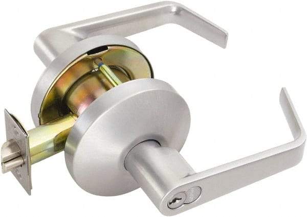 Falcon - Medium Duty Storeroom Lever Lockset - 2-3/4" Back Set, For Best/ Falcon I/C-Core Cylinder, Satin Chrome Finish - Caliber Tooling