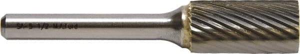 M.A. Ford - 5/8" Cut Diam, 1/4" Shank Diam, Cylinder Head Double Cut Burr - Carbide, Flat End, 1" LOC, 3" OAL - Caliber Tooling