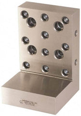 Suburban Tool - 3" Wide x 2-3/4" Deep x 3" High Steel Precision-Ground Angle Plate - Stepped Plate, Machined Holes on Surface, Open End, 9/16" Thick, Pair of Plates - Caliber Tooling