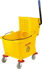 PRO-SOURCE - 31 Qt Plastic Bucket & Wringer - 22" Long x 18-1/2" High x 17" Wide, Yellow - Caliber Tooling