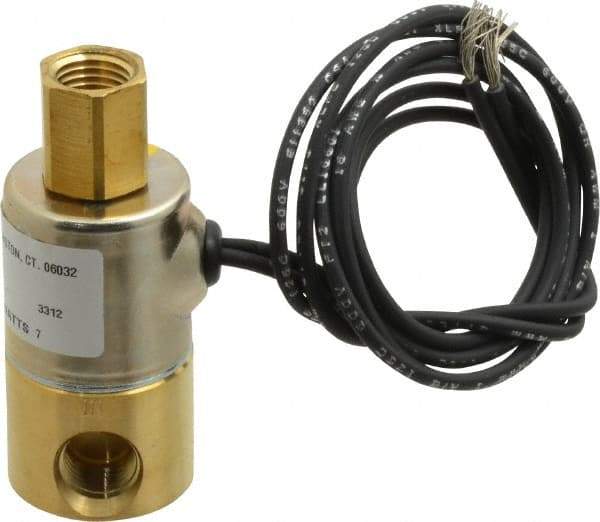 KIP - 1/4" Port, Direct Acting, Brass Solenoid Valve - Normally Open, 140 Max PSI, Buna-N Seal - Caliber Tooling