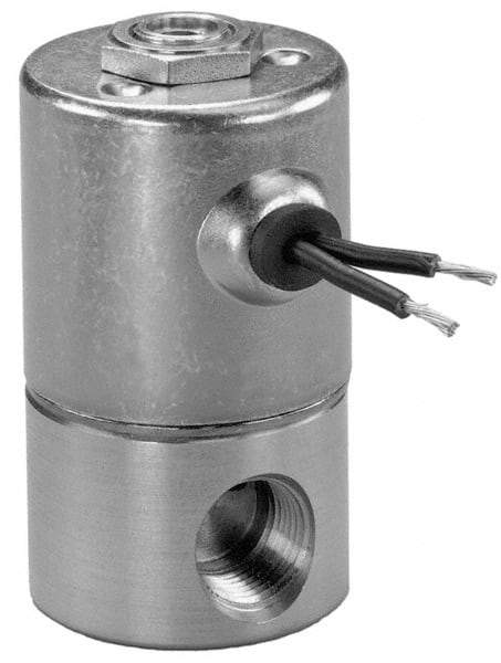 KIP - 1/4" Port, Direct Acting, Brass Solenoid Valve - Normally Open, 100 Max PSI, Buna-N Seal - Caliber Tooling