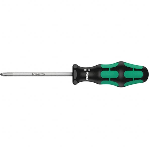 Wera - #1 Point, 3-1/8" Blade Length Posidrive Screwdriver - 298mm OAL - Caliber Tooling