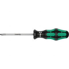 Wera - #1 Point, 3-1/8" Blade Length Posidrive Screwdriver - 298mm OAL - Caliber Tooling