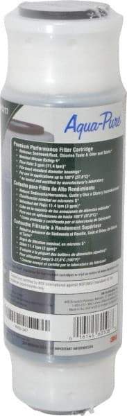 3M Aqua-Pure - 3" OD, 5µ, Cellulose Fiber Carbon & Scale Cartridge Filter - 9-3/4" Long, Reduces Dirt, Rust, Tastes, Odors & Scale - Caliber Tooling