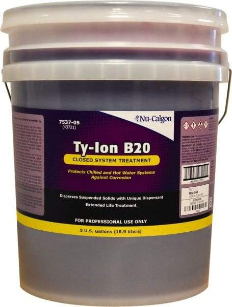 Nu-Calgon - 5 Gal Pail HVAC Cleaners & Scale Remover - Liquid Nitrite Borax Formula, Recirculating System Corrosion Inhibitor Cleaner Hot & Chilled Water Closed Systems - Caliber Tooling