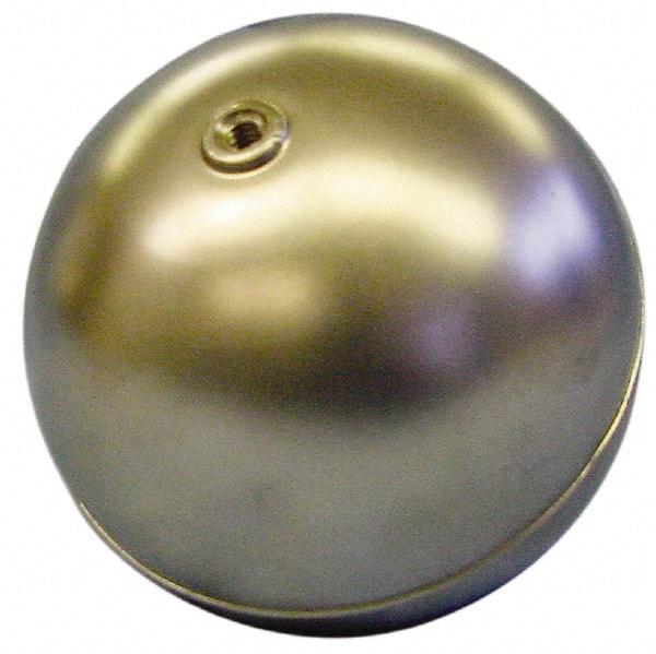 Made in USA - 2-3/8" Diam, Spherical, Internal Connection, Metal Float - 1/4-20 Thread, Copper, 25 Max psi, 24 Gauge - Caliber Tooling