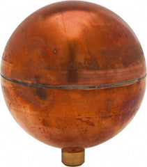 Made in USA - 3" Diam, Spherical, Round Spud Connection, Metal Float - 1/4-20 Thread, Copper, 25 Max psi, 24 Gauge - Caliber Tooling