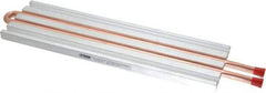 Lytron - 12" Long x 3-1/2" High, Straight Connection Copper Tube Cold Plate - 3/8 OD Tube, 2-Pass Fluid Path, Water Cooling, 1/2" Thick - Caliber Tooling