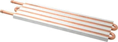 Lytron - 12" Long x 3-1/2" High, Beaded Connection Copper Tube Cold Plate - 3/8 OD Tube, 4-Pass Fluid Path, Water Cooling, 1/2" Thick - Caliber Tooling