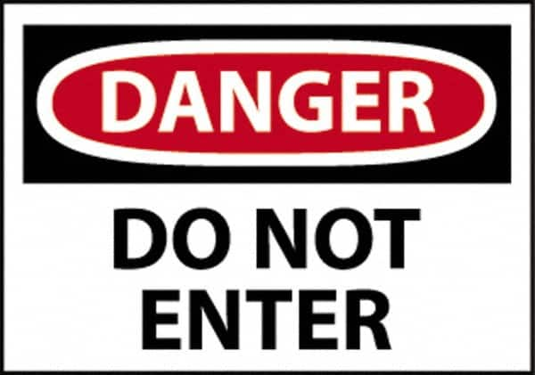 NMC - "Danger - Do Not Enter", 14" Long x 20" Wide, Aluminum Safety Sign - Rectangle, 0.04" Thick, Use for Security & Admittance - Caliber Tooling