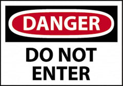 NMC - "Danger - Do Not Enter", 14" Long x 20" Wide, Aluminum Safety Sign - Rectangle, 0.04" Thick, Use for Security & Admittance - Caliber Tooling