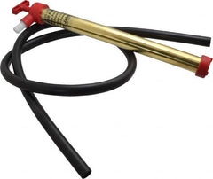 Jabsco - 15 Strokes per Gal, 1/2" Outlet, Brass Hand Operated Plunger Pump - 16 oz per Stroke, 17" OAL, For 5 Gal Drums, For Oil & Diesel Fuel - Caliber Tooling