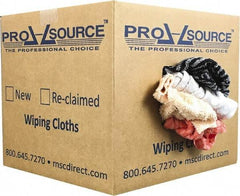 PRO-SOURCE - Reclaimed Rags - Assorted Colors, Terry Cloth, Medium Lint, 10 Lbs. at 3 to 4 per Pound, Box - Caliber Tooling