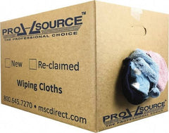 PRO-SOURCE - Reclaimed Rags - Assorted Colors, Terry Cloth, Medium Lint, 25 Lbs. at 3 to 4 per Pound, Box - Caliber Tooling