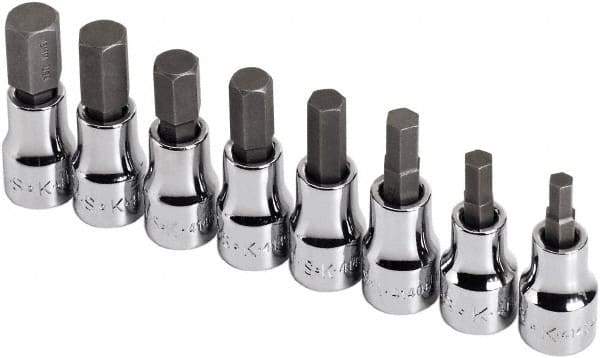 SK - 8 Piece 3/8" Drive Metric Hex Bit Socket Set - 5 to 12mm Hex - Caliber Tooling