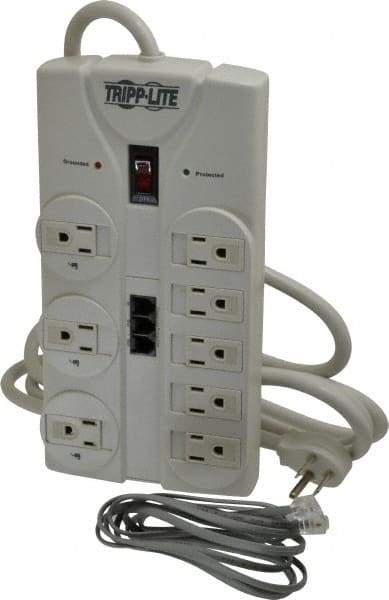 Tripp-Lite - 8 Outlets, 120 Volts, 15 Amps, 8' Cord, Power Outlet Strip - Free Hanging, Keyhole Mount, 5-15P NEMA Configuration, 9.55" Strip, UL1449 3rd Edition - Caliber Tooling