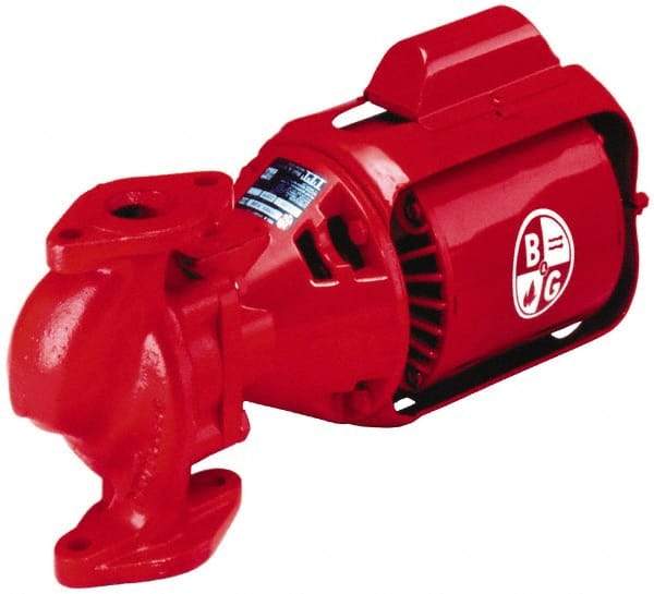 Bell & Gossett - 1/12 hp, 14-7/8" Long, 1 Phase, Cast Iron Housing, Polypropylene Impeller, Inline Circulator Pump - 115 Volt, 60 Hz, 6-3/8" Flange Width, Bell & Gossett Part No. 106189, 125 Max psi, ODP Motor - Caliber Tooling