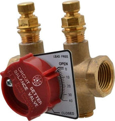 Bell & Gossett - 1/2" Pipe, Threaded End Connections, Inline Calibrated Balance Valve - 2-15/16" Long, 2-3/4" High, 300 Max psi, Brass Body - Caliber Tooling