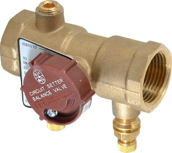 Bell & Gossett - 1" Pipe, Threaded End Connections, Inline Calibrated Balance Valve - 3-13/16" Long, 3-3/16" High, 300 Max psi, Brass Body - Caliber Tooling