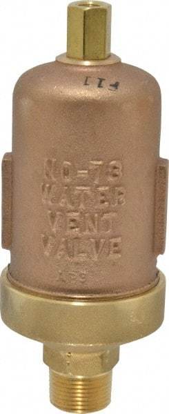 Hoffman Speciality - 1/8" Inlet, 3/4" Outlet, 150 Max psi, Cast Brass Water Vent - 450 Max Hydrostatic psi, 250°F Max - Caliber Tooling