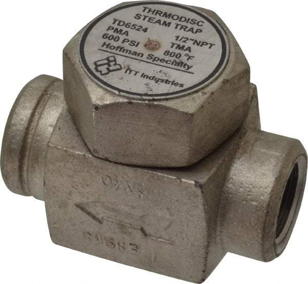 Hoffman Speciality - 1/2 Female" Pipe, Stainless Steel Thermodisc Steam Trap - 600 Max psi - Caliber Tooling