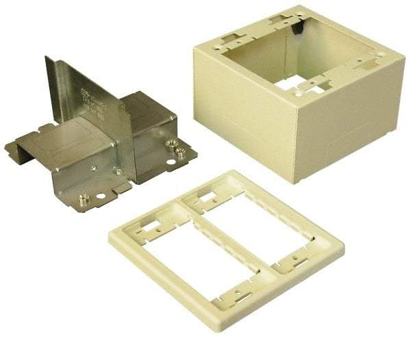 Wiremold - 4-3/4 Inch Long x 4-3/4 Inch Wide x 2-3/4 Inch High, Rectangular Raceway Box - Ivory, For Use with Wiremold 2400 Series Raceways - Caliber Tooling