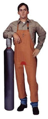 Stanco Safety Products - 24 x 48" Flame Resistant/Retardant & Welding Split Leg Apron - Cotton, 12 oz Material, Brown, 1 Pocket - Caliber Tooling