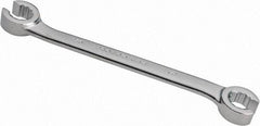 Proto - 1/2 x 9/16", Satin Finish, Open End Flare Nut Wrench - 12 Points, 7-1/2" OAL, Steel, Double End Head - Caliber Tooling