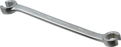 Proto - 5/8 x 11/16", Satin Finish, Open End Flare Nut Wrench - 12 Points, 8-3/4" OAL, Steel, Double End Head - Caliber Tooling