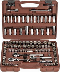 Paramount - 103 Piece 1/4" & 3/8" Drive Deep Well Socket Set - 6, 8, 12 Points, 5/32" to 13/16" (4mm to 19mm) Range, Inch/Metric Measurement Standard - Caliber Tooling