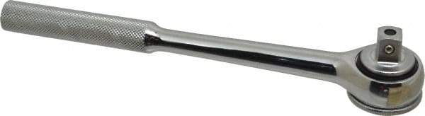 Paramount - 1/2" Drive Round Head Quick-Release Ratchet - Chrome Finish, 10-3/32" OAL, 45 Gear Teeth, Full Polished Knurled Handle, Reversible with Knurled Speed Ring Head - Caliber Tooling