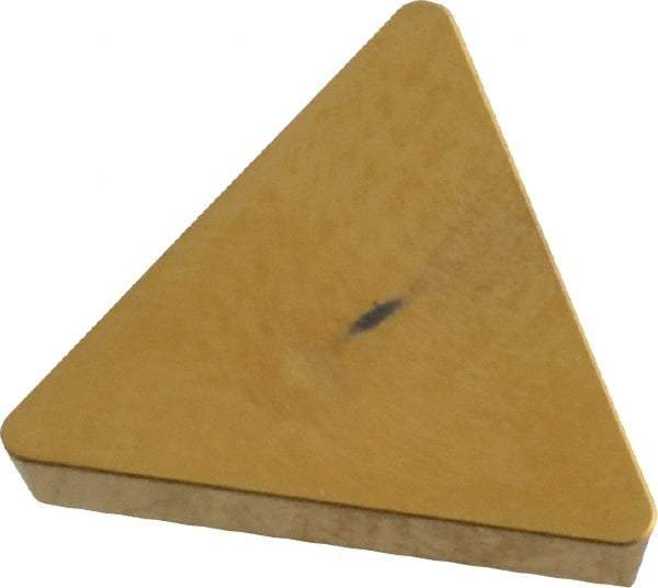 Hertel - TPG322 T00320 Grade HP610CA Ceramic Turning Insert - TiN Finish, 60° Triangle, 3/8" Inscr Circle, 1/8" Thick, 1/32" Corner Radius - Caliber Tooling