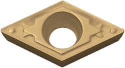 Kyocera - DCMT21.51 HQ Grade TN60 Cermet Turning Insert - TiCN/NbC Finish, 55° Diamond, 1/4" Inscr Circle, 3/32" Thick, 1/64" Corner Radius - Caliber Tooling