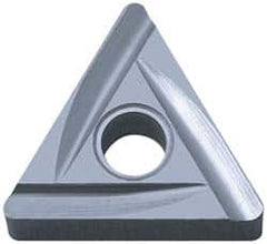 Kyocera - TNGG321 C Grade TN60 Cermet Turning Insert - TiCN/NbC Finish, 60° Triangle, 3/8" Inscr Circle, 1/8" Thick, 1/64" Corner Radius - Caliber Tooling