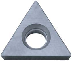 Kyocera - TPGB220.5 Grade TN60 Cermet Turning Insert - TiCN/NbC Finish, 60° Triangle, 1/4" Inscr Circle, 1/8" Thick, 0.008" Corner Radius - Caliber Tooling