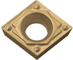 Kyocera - CPMH321 HQ Grade PV90 Cermet Turning Insert - TiN Finish, 80° Diamond, 3/8" Inscr Circle, 1/8" Thick, 1/64" Corner Radius - Caliber Tooling