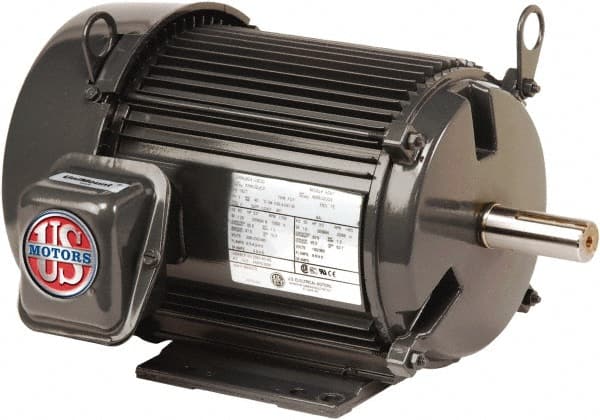 US Motors - 1.5 hp, TEFC Enclosure, No Thermal Protection, 1755, 1440 RPM, 208-230/460 & 190/380 Volt, 60/50 Hz, Three Phase Premium Efficient Motor - Caliber Tooling